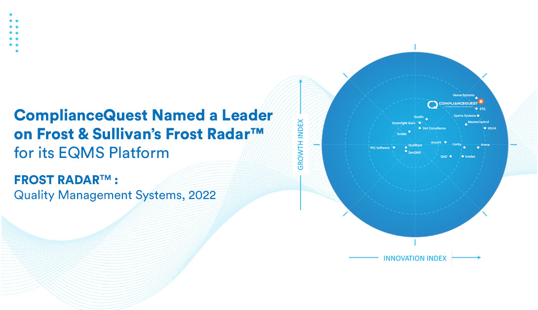 Frost Radar for Quality Management Systems Names ComplianceQuest Leader